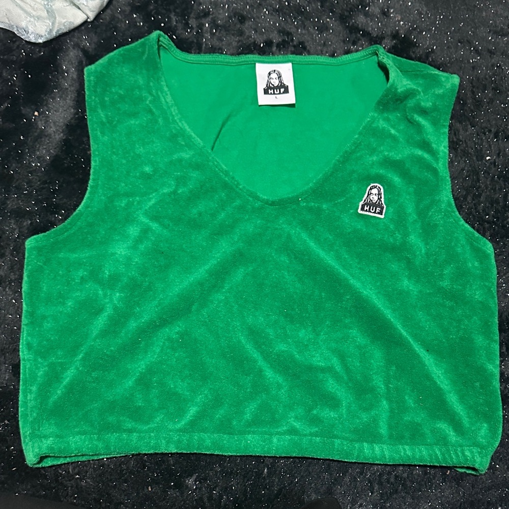 HUF Emerald Green Velour Tank Top